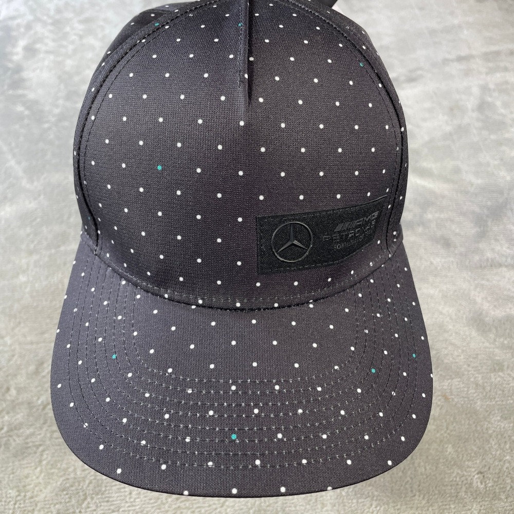 Mercedes Cap Hat AMG Petronas F1 Black Polka Dot Baseball OSFA